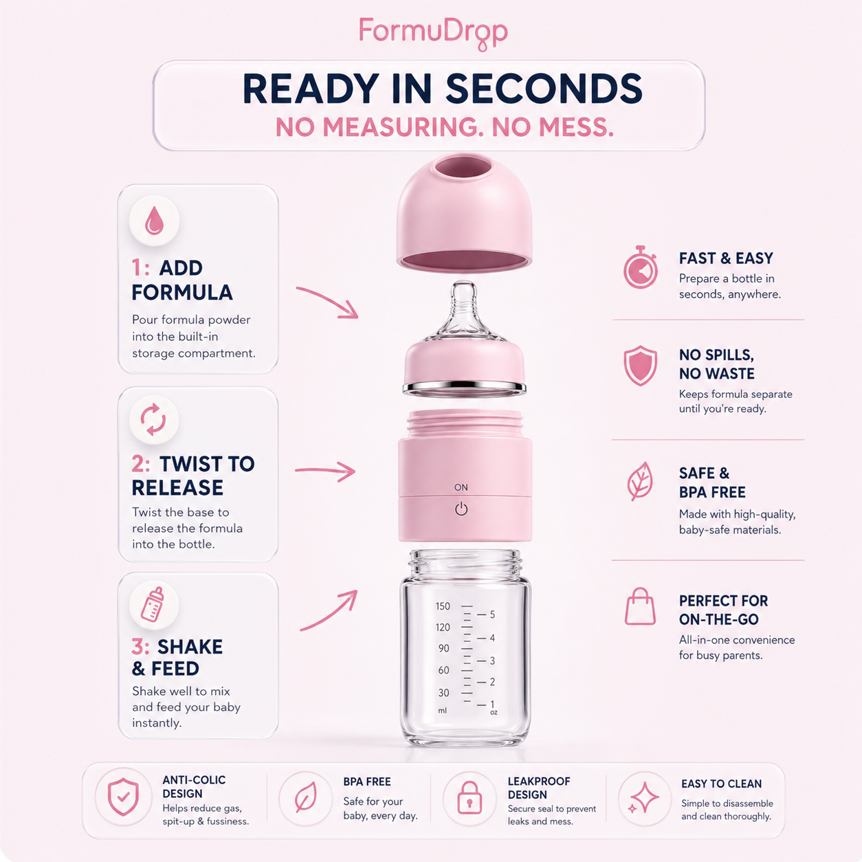 Baby Bottle with Formula Compartment
